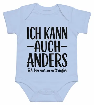 Productafbeelding van Ik kan ook anders. Ik ben gewoon te aardig hiervoor. Statement. Sarcasme. Babybody, lichtblauw, maat 3/6