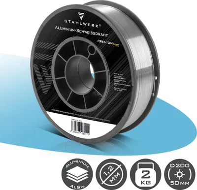 Produktbild von STAHLWERK Schweißdraht MIG MAG Alu Drahtrolle ER4043 Si5 1,2 mm S200 D200 2 kg