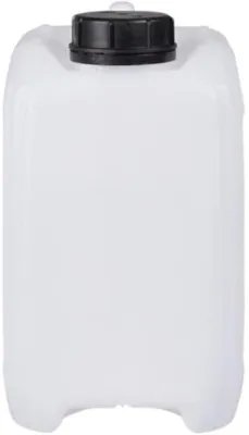 Image de Unyqoos® : Bidons en plastique HDPE empilables de 5 litres – Homologués UN, transparents avec indication du volume en litres, pour carburants et eau potable, avec verseur optionnel