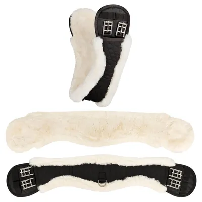 Produktbild von Equinate Mondgurt anatomisch mit synthetischem Lammfell 60cm Natur