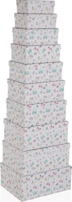 Immagine prodotto di Set di scatole organizer impilabili Versa in cartone Blomster 10 pezzi