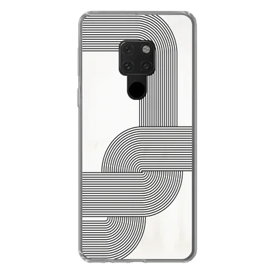 Produktbild von MuchoWow® Handyhülle Schutzhülle Hülle für Huawei P40 Lite Kunst - Schwarz - Weiß - Linie Silikon Softcase Handy Hülle - Handy