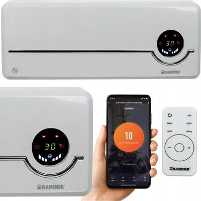 Obrázek produktu pro Teplovzdušný ventilátor keramický Kaminer Airo 26389, nástěnný, WiFi, 1000/2000W bílý