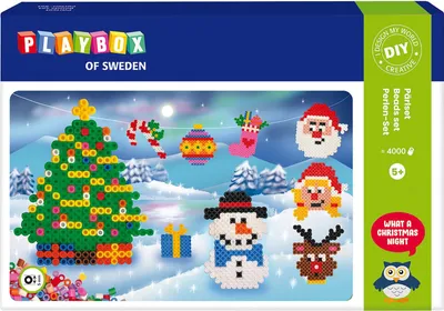 Produktbild von PLAYBOX Bügelperlen Weihnachtsset 4000Stück