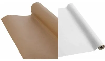 Productafbeelding van Bruine en Witte kraft pakpapier cadeaupapier inpakpapier - 10 meter x 100 cm - 4 rollen