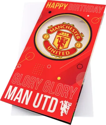 Produktbild von Manchester United FC - Geburtstagskarte "Glory Glory" - Karton TA11886 (Einheitsgröße) (Rot/Gelb/Weiß)