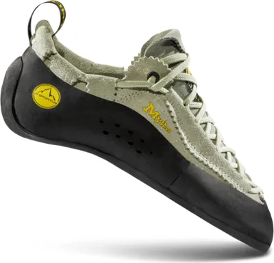Kletterschuh "Mythos Lady" von La Sportiva; grau mit schwarzer Sohle; Schnürung; für Frauen.