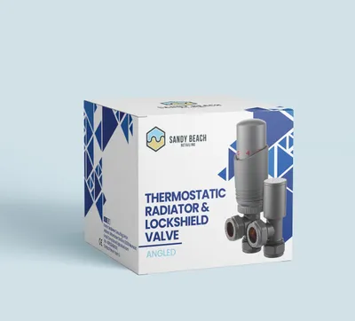 Productafbeelding van Thermostatische radiatorkraan 16 mm, zwart, met absperrventil, voor verwarming
