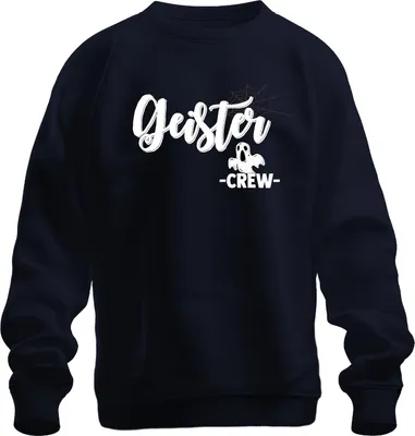 Produktbild von Geister Crew Halloween Gespenster Grusel Spuk Familie Kinder Uni Sweatshirt Pullover, Navy, XL