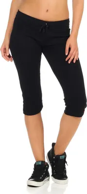 Produktbild von Damen Jogginhose 3/4 Sport-Hose Baumwolle;  Schwarz XS