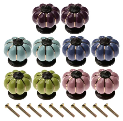 Immagine prodotto di Set di 10 pomelli vintage in Vetroceramica, disponibili in 5 colori