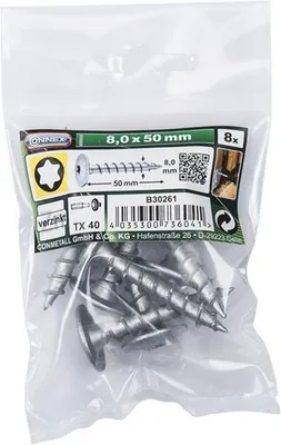 Obrázok produktu pre Skrutka do stĺpikov Connex TX40 8x50 VZ, vrecúško s 8 kusmi – B30261