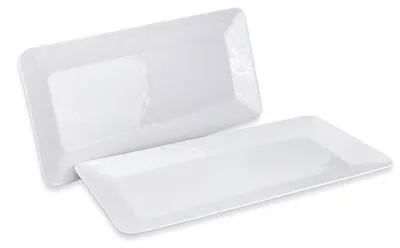 Image de Omgoods - Ensemble de 2 grandes assiettes de service en mélamine, 17 pouces, couleur blanche