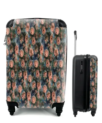 Produktbild von MuchoWow® Koffer Handgepäck Trolley Rollkoffer Kleine Reisekoffer mit 4 Rollen - Blumen - Muster - Farben - Cabin Size < 55x40x23 cm & 55x40x20 cm - Fotokoffer - Kabinenkoffer - Boardgepäck - Reise-Box - Reisekoffer - Reisegepäck - Koffer mit Bild - Trolley für Kinder