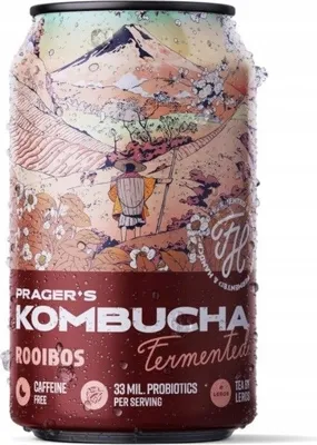 Obrázek produktu pro Sycený nápoj Rooibos 330ml - Prager's Kombucha