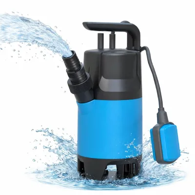 Obrázek produktu pro Čerpadlo na špinavou vodu 400 W, 7500 l/h – ponorné čerpadlo s plochým sáním, pro záplavy a povodně, výtlak 5 m, ponor 4 m, kabel 10 m, tepelná ochrana
