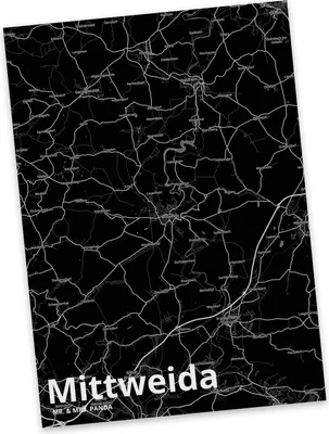 Produktbild von Mr. & Mrs. Panda Grußkarte Mittweida - Geschenk, bildkarte, Stadt, Ansichtskarten, Ansichtskarte, Postkarte, Postkarten, Dorf Karte Landkarte Map Stadtplan