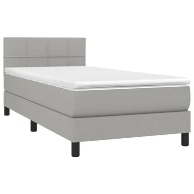 Obrázek produktu pro vidaXL Postel Boxspring s matrací Light Grey 80x200 cm Látka