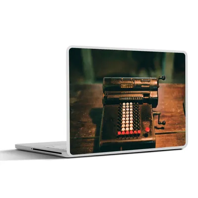 Produktbild von MuchoWow® Laptop Aufkleber Sticker Cover Schreibmaschine - Antik - Schwarz 31x22.5 cm - Laptop-Deko