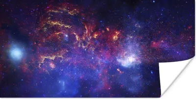 Produktbild von MuchoWow® Poster Galaxie - Sterne - Rot 120x60 cm - Bild
