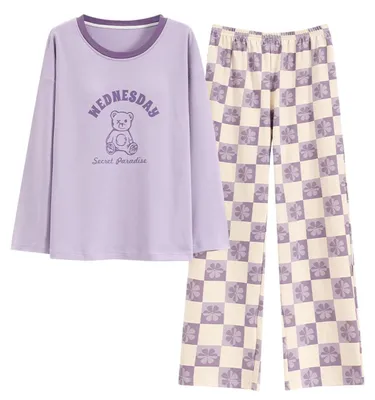 Productafbeelding van Meisjes Katoenen Pyjama Set met Lange Mouwen en Broek