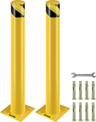 Immagine prodotto di 2 pezzi 91,4 cm dissuasore di sicurezza per parcheggi, 20 x 20 cm barriera per parcheggi, palo per parcheggio, palo per traffico stradale, adatto per aree interne ed esterne, parcheggi
