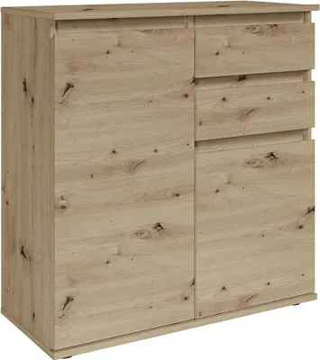 Produktbild von Kommode - 80 x 84 cm - 2 Türen - 2 Schubladen - Artisan Eiche Nachbildung