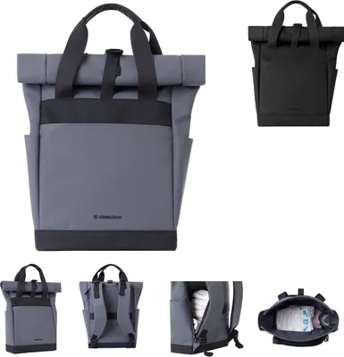 Produktbild von Kikkaboo Wickeltasche Cerise Rucksack Reißverschluss wasserfest Wickelunterlage grau
