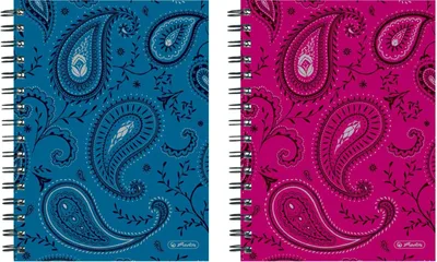 Produktbild von Spiralboutiquebuch A5 100 Blatt 70 g/qm kariert Paisley Packung mit 2 Stück