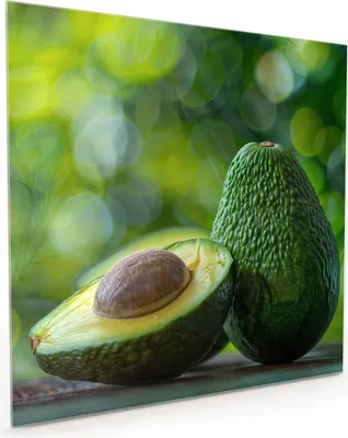 Produktbild von Küchenrückwand Spritzschutz Glas mit Motiv Avocado Anschnitt 40 x 40 cm