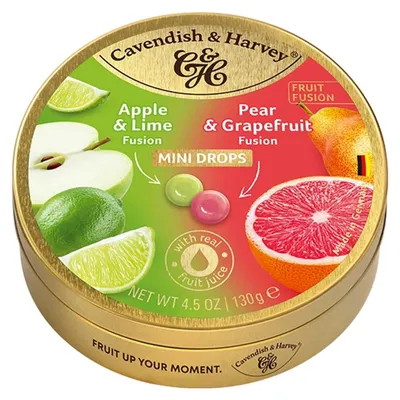 Produktbild von Cavendish & Harvey Apple & Lime Fusion & Pear & Grapefruit Fusion Mini Drops 130g