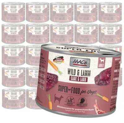 Zdjęcie produktu dla MAC's Dog 24x200g Bezzbożowa Mokra Karma Dla Psa z Dziczyzną i Jagnięciną