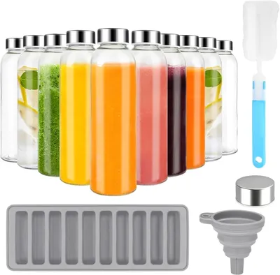 Immagine prodotto di Set di 10 bottiglie di vetro riutilizzabili da 540 ml con tappi