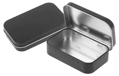 Produktbild von 2 praktische Mini-Aufbewahrungsboxen mit Metallboden, 95 x 60 x 20 mm, schwarz
