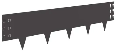 Image de vidaXL Bordure de jardin, 10 pièces, 100 x 25 cm, acier, noir