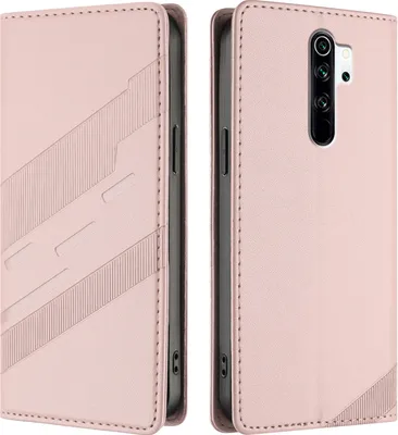 Produktbild von Hülle für Xiaomi Redmi Note 8 Pro, Kunstleder Brieftaschen Handyhülle mit Kartenfach und Standfunktion Pink