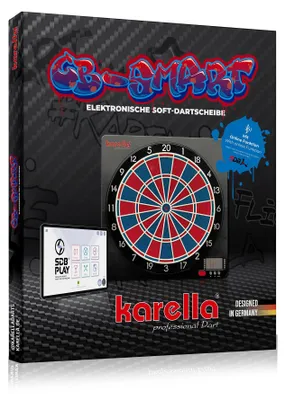 Produktbild von Karella Dartautomat CB-Smart,  elektronischer Softdartscheiben, modernste Bluetooth Online Funktion, 37 Spiele, Elektronik Smart Dartboard,  exakte Turniermaße, Double/Triple 2-Loch Abstand