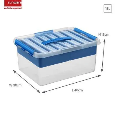 Produktbild von Sigma home 79400411, Aufbewahrungsbox, Blau, Transparent, Rechteckig, Einfarbig, 15 l, 400 mm