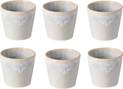 Immagine prodotto di Tazze da caffè espresso Costa Nova Grespresso fatte a mano – Set da 6 – Grigio – Gres portoghese – 90 ml – Altezza 6 cm