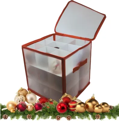 Obrázok produktu pre Úložný box na vianočné ozdoby červený 27