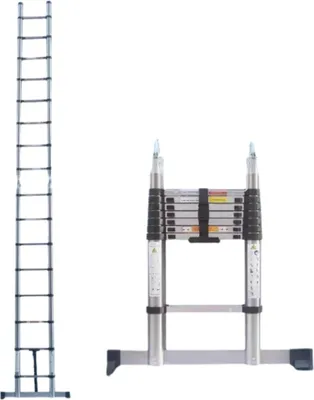 Produktbild von Telescopische Leiter Deluxe 250cm – Ausziehbare Edelstahl-Klappleiter – Tragbare Loftleiter – Maximale Belastung 150kg – EN131