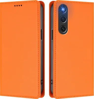 Image de Etui en cuir pour ZTE nubia RedMagic 10 Air, étui magnétique en cuirPolyuréthaneavec support Orange
