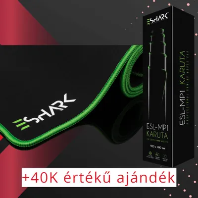 Produktbild von White Shark ΞSHARK Karuta XL, Schwarz, Grün, Einfarbig, Gummi, Textil, Anti-Rutsch-Basis, Gaming-Mauspad