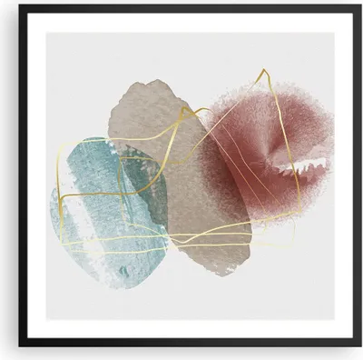 Produktbild von Gerahmtes Poster - Schwarzer Rahmen - Form Figur Abstraktion - 60x60 cm - Wand Bild - Wanddeko - Wandbilder - Kunstposter - Wandposter - Bilderrahmen - Bilder - Kunstdruck - P2BAC60x60-5057