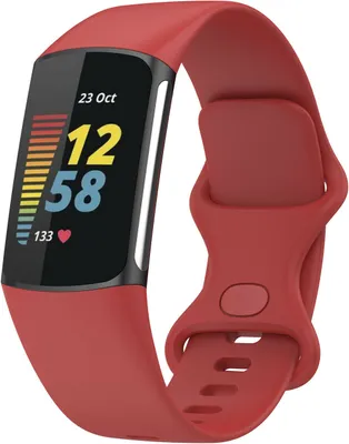Produktbild von Strap-it® Fitbit Charge 5 Silikonarmband (Rot) - Große: S/M