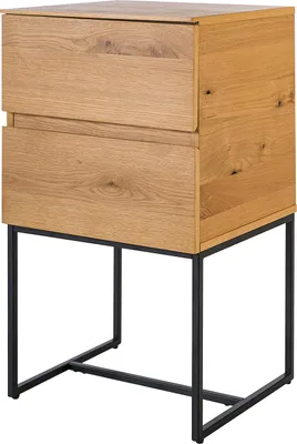 Produktbild von home24 Nachtkommode - Echtholzfurnier / Eisen