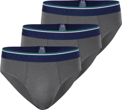 Produktbild von Clark Crown® 3er Pack "Bambus" Sport Slips M grau