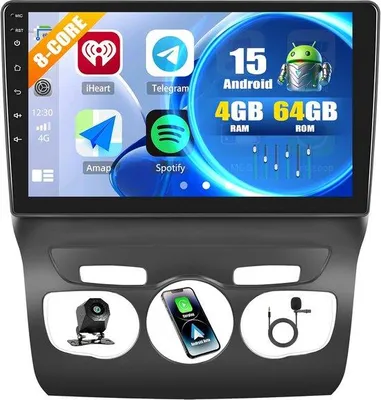 Productafbeelding van Autoradio 10-inch - 4+128 GB - Draadloze CarPlay/Android Auto - GPS-navigatie en HD Touchscreen - ShopVlot