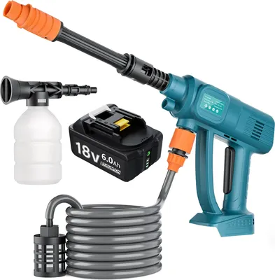 Obrázok produktu pre Akumulátorový vysokotlakový čistič, maximálny tlak 680 PSI, nastaviteľná tryska, sada 2