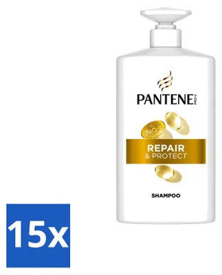 Imagen del producto de 15 champús Pantene Pro-V Reparación y Protección, 1000 ml cada uno. Paquete económico de 15 unidades